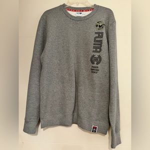 PUMA lettering logo adds cotton jersey crew-neck sweatshirt